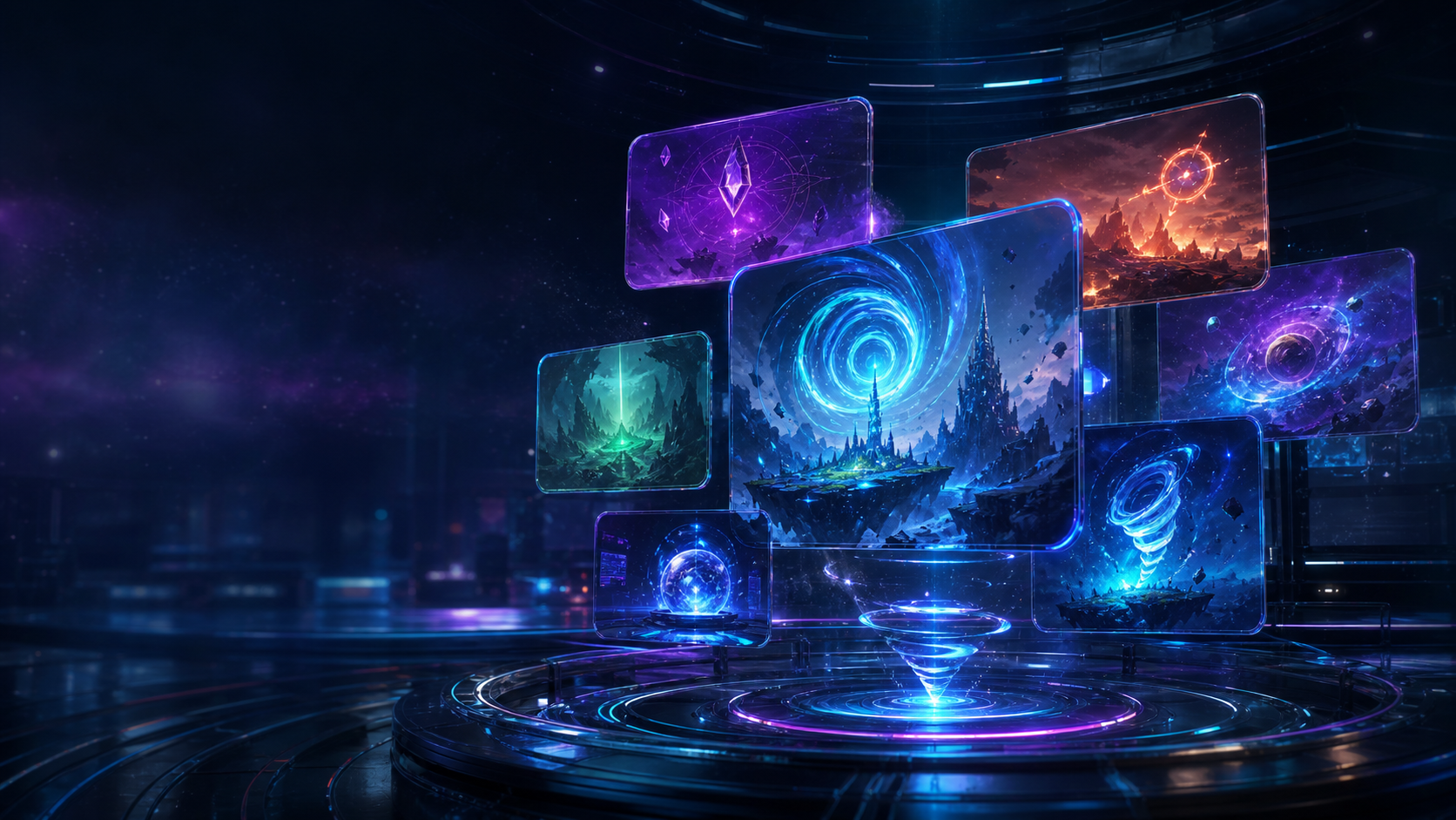 Futuristic gaming platform visual