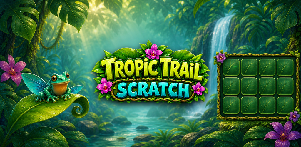 Tropic Trail Scratch rainforest game art with leaf tiles