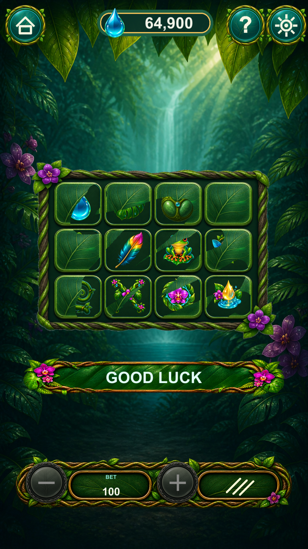 Tropic Trail Scratch gameplay with twelve leaf-vein tiles